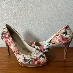 Floral Fabric Springtime Garden Party Wedding Bridesmaid Heels